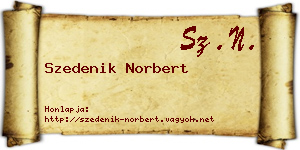 Szedenik Norbert névjegykártya