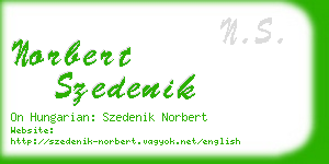 norbert szedenik business card